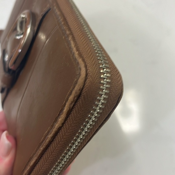 Brown Buckle Leather Coach Wallet - Picture 12 of 13
